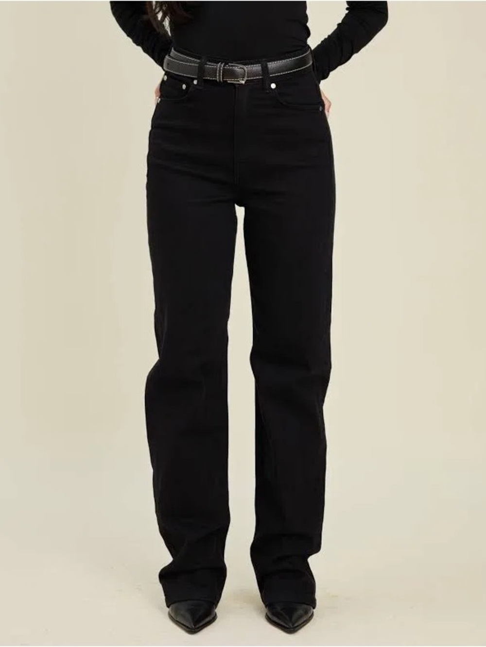 Djerf avenue black straight leg unisex jeans - Picture 3 of 9